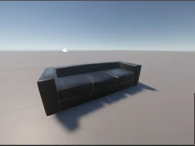 Old Modern Loveseat Sofa - Game-Ready Low-poly 3D model
