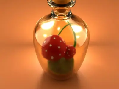 Mushrooms in Bottle 3D model