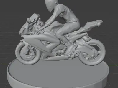 Bike Rider With Bike For 3D Printing 3D print model