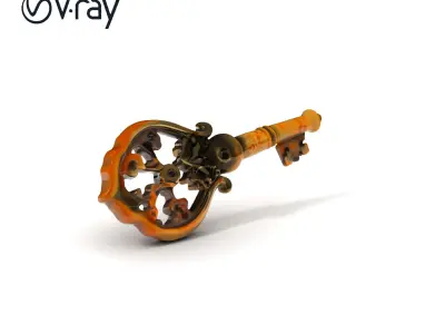 Antique Ornate Key Model Pack Low-poly 3D model