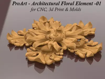 ProArt-Architectural Floral Element 01 CNC and 3D Jobs 3D model