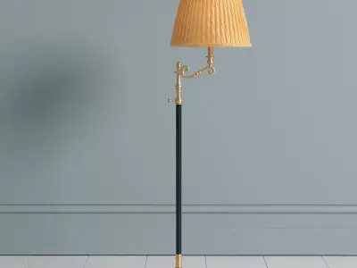 Decorative Crafts Duxbury Brass Floor Lamp 3D model