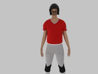 American Football Player  Low-poly 3D model buy