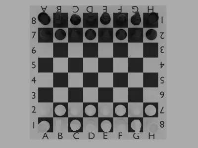 Chess board with pieces Free 3D model