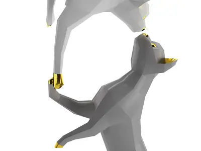 OXYGAMI Low poly cats sculpture 3D model
