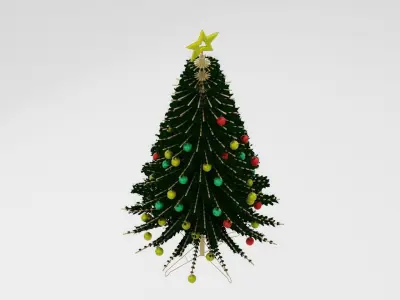 Christmas Tree Low-poly 3D model 7