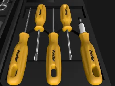 Vonder Toolbox - 110 tool pieces Low-poly 3D model
