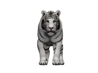White Tiger Low-poly 3D model
