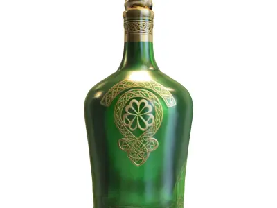 Celtic Clover Bottle Low-poly 3D model