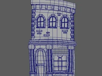 Cartoon Town House Building 3D Model Low-poly 3D model