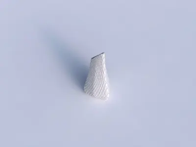 Vase puffy tipped triangle with diagonal grid plates 3D print model