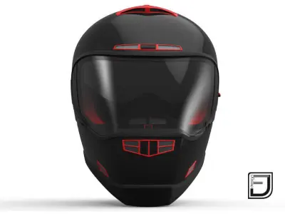 Black And Red Helmet H07 3D model