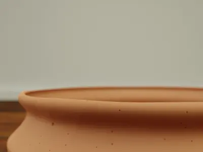 Decorative Clay Vase Low-poly 3D model