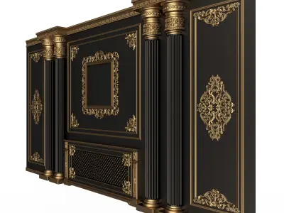 Boiserie Classic Wall Panels Collection 0201 Low-poly 3D model