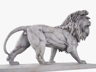 Stone Lion Statue 3D model