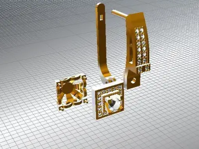 Gold Ring and rings 3D print model