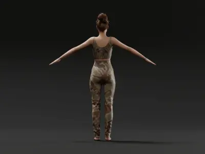 Realistic Female Character - Leslie Low-poly 3D model