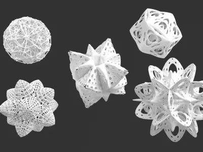 Alien Pollen set 2 3D print model