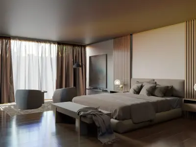 Complete Modern Luxury Bedroom 3D model