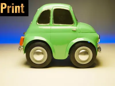 3D printed cute toy car  with suspension 3D print model