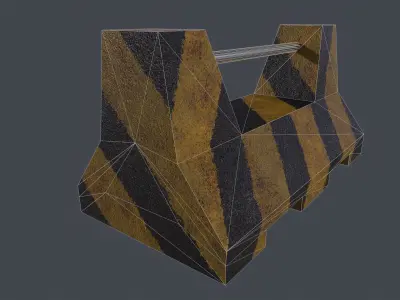 concrete barrier Low-poly 3D model