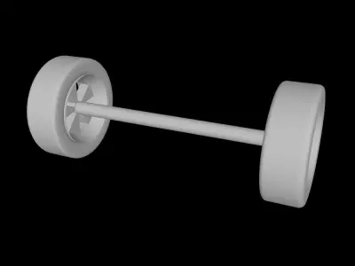 TOY CAR WHEELS WITH SHAFT - SPARE PARTS 3D print model