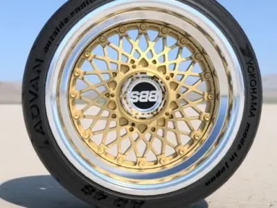 BBS E50 WITH AERO TURBOFAN RIM COVER 17INCH FOR SCALE MODELS 3D print model