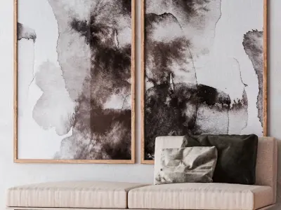 Set of large wall paintings  520 3D model