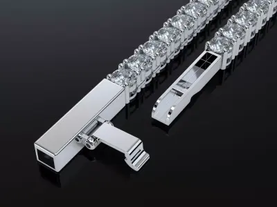 5mm Tennis chain with Clasp 3D print model