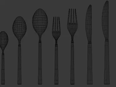 Cutlery Set V2 3D model