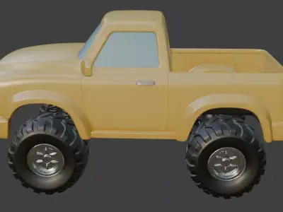 Cartoon Yellow Truck Car Model for 3D Print 3D print model