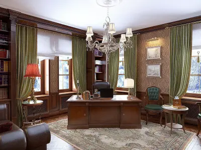 Classic Cabinet Scene Interior 3D model