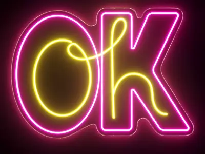 Oh Ok Neon Sign 3D model