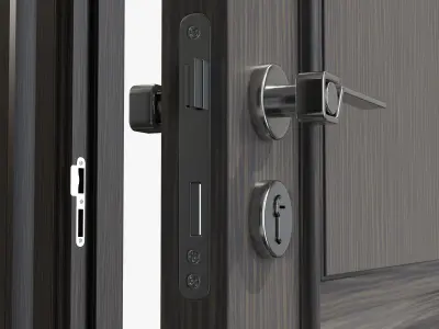 Door classic 05 closed opened 3D model