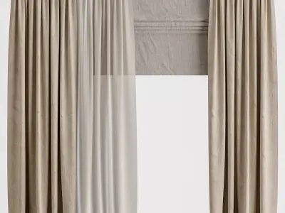 Curtain modern 1 3D model