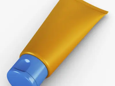 Cosmetic cream tube v 3 3D model