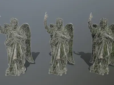 angel statue Low-poly 3D model