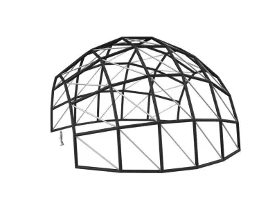 Dome with diagonals wireframe Structure 3D model