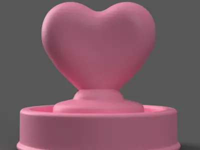 Heart Button 3D Model Cute Desk Table Decoration STL 3D print model