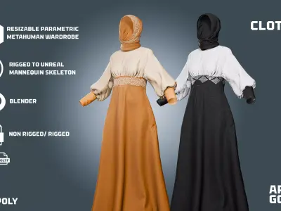 arabian gown - clothyfic outfit Low-poly 3D model