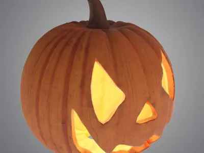 Halloween Pumpkin Low-poly 3D model