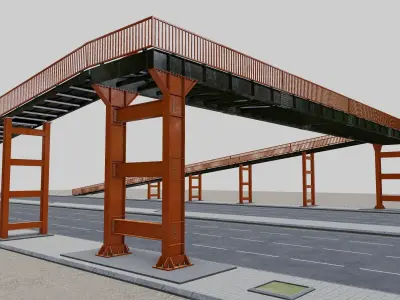 Steel Pedestrian Bridge Type-31 3D model