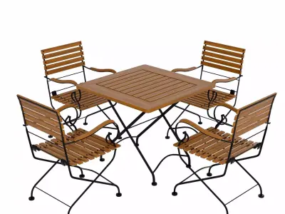 outdoor table and chair set 3D model
