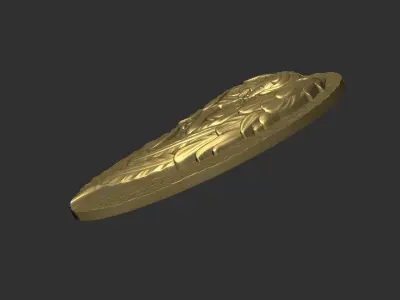 angel gold medallion with 3D print model
