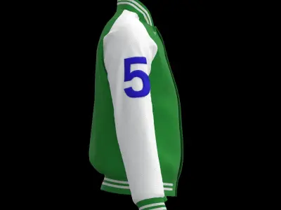 Male raglan varsity jacket 3D model
