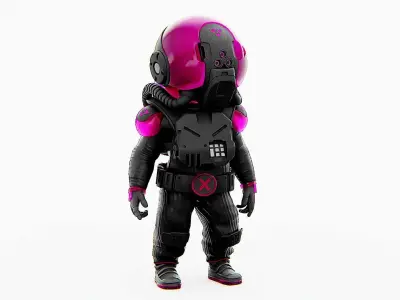 TOON ASTRONAUT F-B  Rigged for Unreal Engine - Unity - MIXAMO  3D model