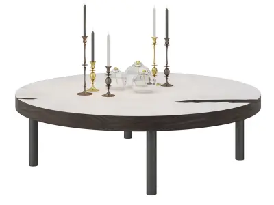 Bddw Weathered Coffee Tables with decor 3D model