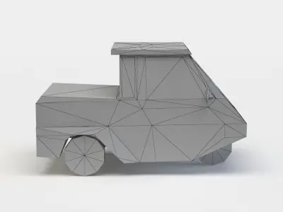 Three wheeled vehicle Low-poly 3D model