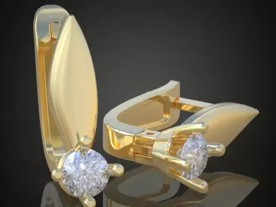 Earring 3D model 3D printable model 0150-10 3D print model