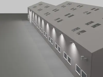 Warehouse Interior - Exterior  Low-poly  3D model